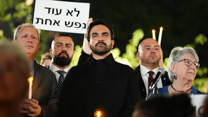 Mamdani is jeered at October 7 vigil as protesters call him traitor to Palestinian cause