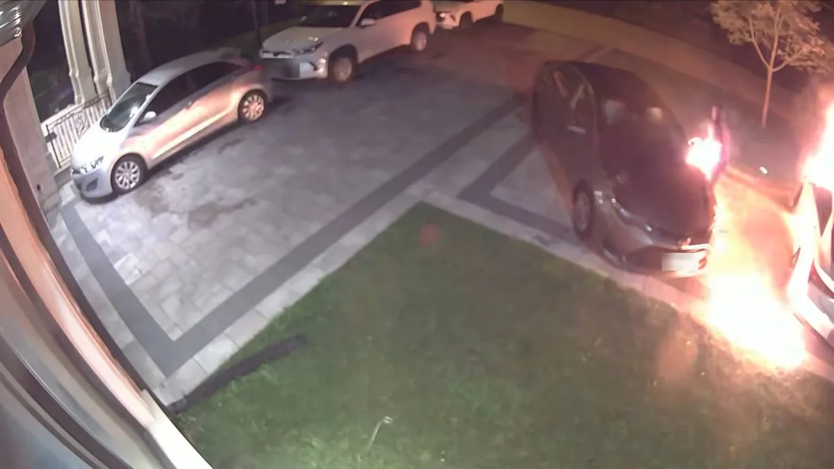 Video of alleged arson at Toronto MP’s home shows suspect pouring fuel on vehicles before fires set