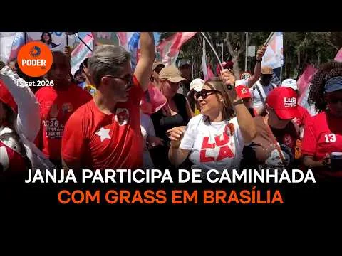 Janja participa de caminhada com candidatos do PT em Brasília