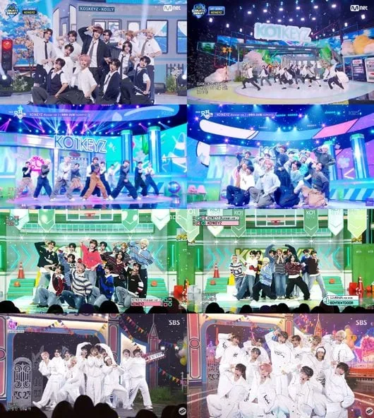코이키즈, 12인조 칼군무로 韓 음방 접수→日 오리콘 1위