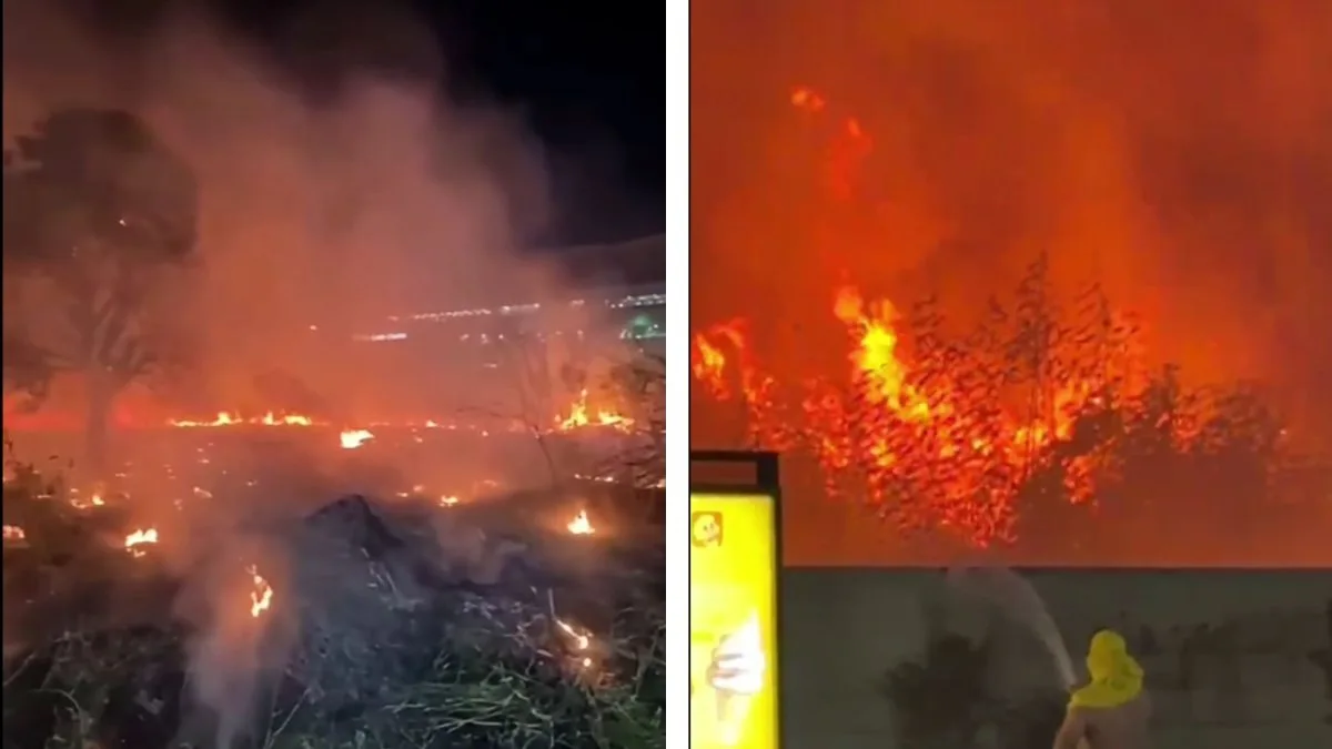 Bombeiros isolam posto de combústivel durante atendimento a 7° incêndio registrado em Manaus nesta terça-feira