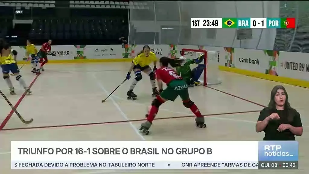 Mundial de Hóquei Feminino. Portugal vence Brasil com goleada expressiva