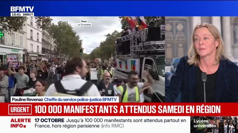 INFO RMC. Jusqu'à 100.000 manifestants attendus partout en France ce 17 octobre, hors région parisienne