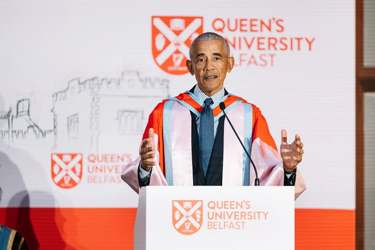 Obama tells Belfast crowd ‘we can do better than we’re doing right now’