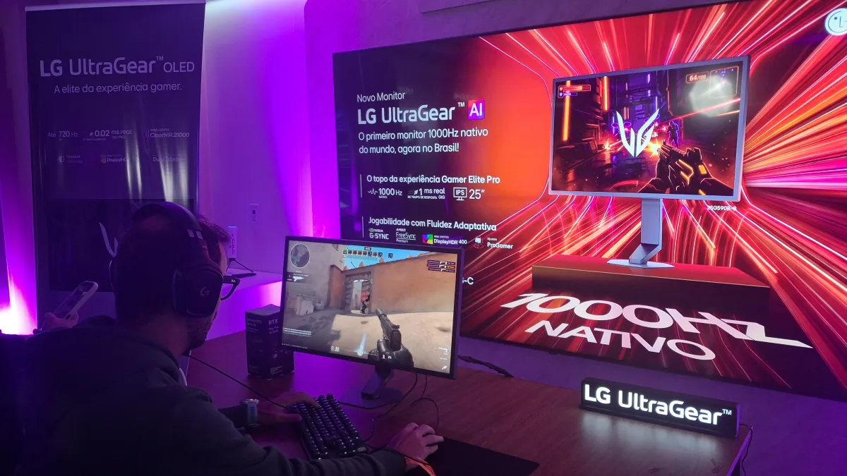 LG quer mudar o jogo no Brasil com o primeiro monitor de 1000Hz do mundo