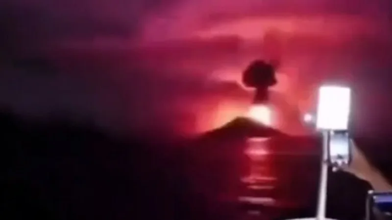 Lava spews from Indonesia's Anak Krakatau volcano