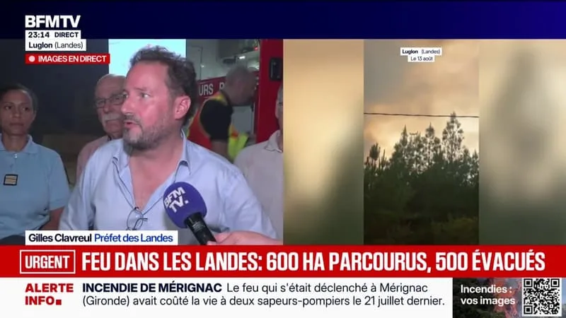Incendie dans les Landes: le feu a parcouru 600 hectares, 500 personnes ont été évacuées