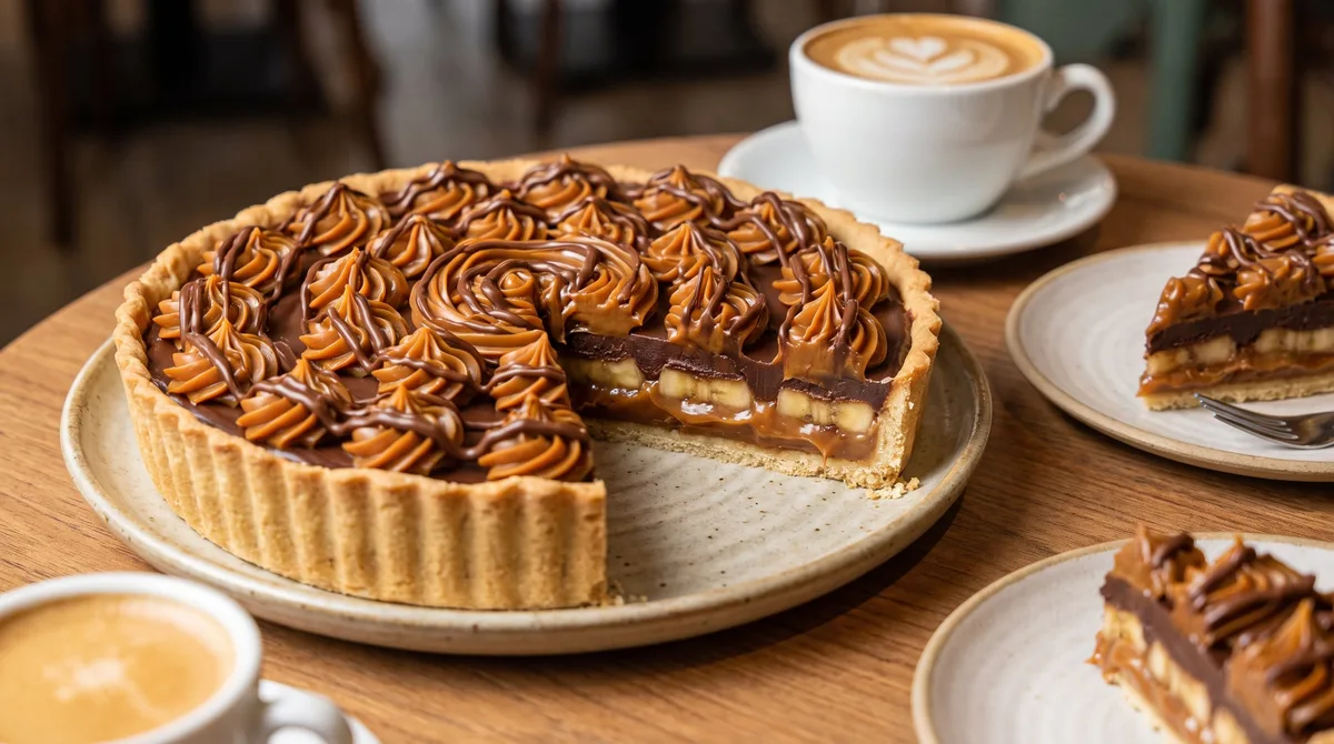 Receta de tarta de banana con dulce de leche y chocolate, rápida y fácil