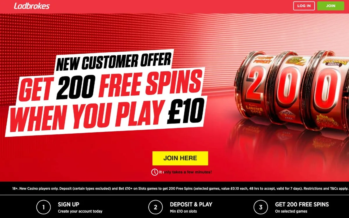 Ladbrokes free spins: Get 200 free spins as a welcome bonus