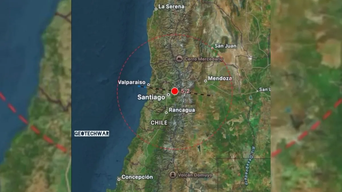 Terremoto de magnitude 4,8 é registrado a 33 km de Santiago, no Chile, nesta sexta-feira (18)