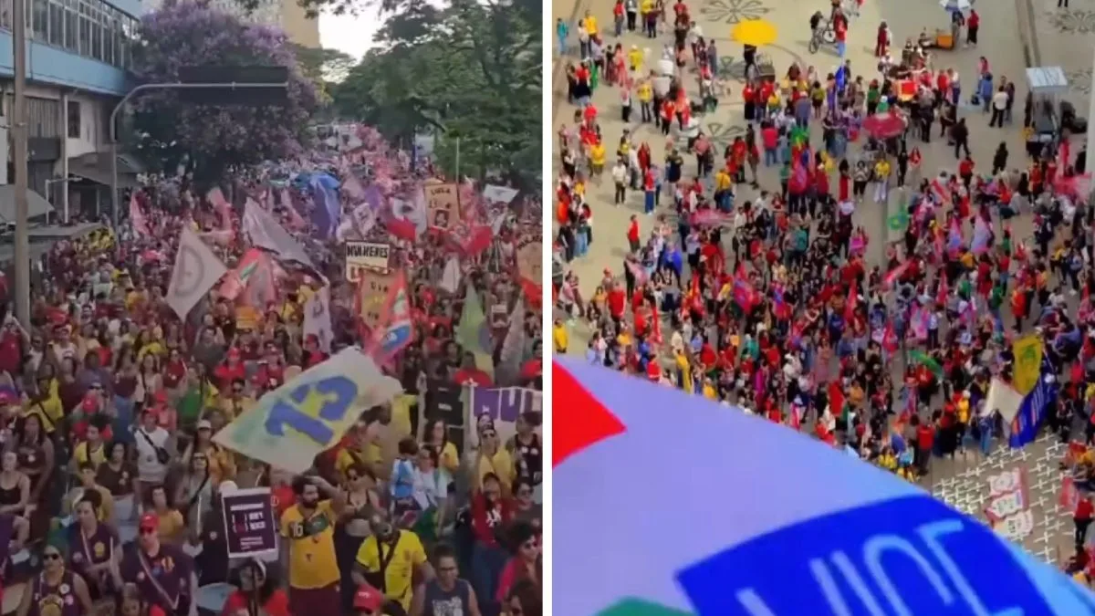 Atos pró-Lula reúnem manifestantes em oito cidades de seis estados com bandeiras, camisas vermelhas e cartazes