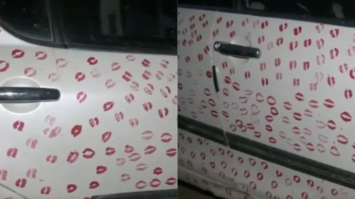 ‘Will not make such a mistake again’: Gwalior man fined over car covered in lipstick kiss marks