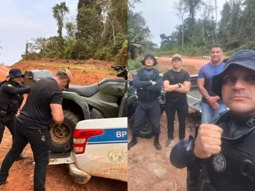 Quadriciclo roubado em assalto na BR-364 é encontrado escondido em mata