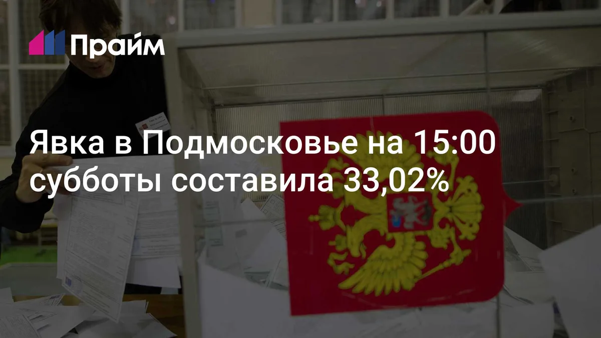 Явка в Подмосковье на 15:00 субботы составила 33,02%