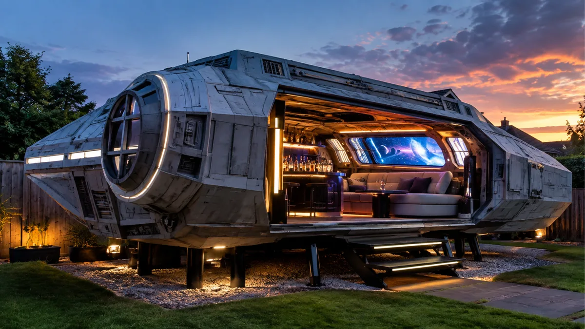 Em vez de uma casa de jardim, ele fez uma nave espacial no quintal em apenas três meses: agora ele tem a ‘vista’ com que sonhava