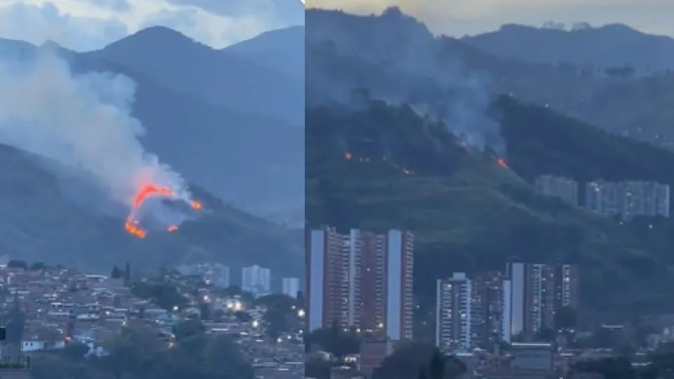 Medellín enfrenta cuatro incendios forestales simultáneos en distintos puntos de la ciudad