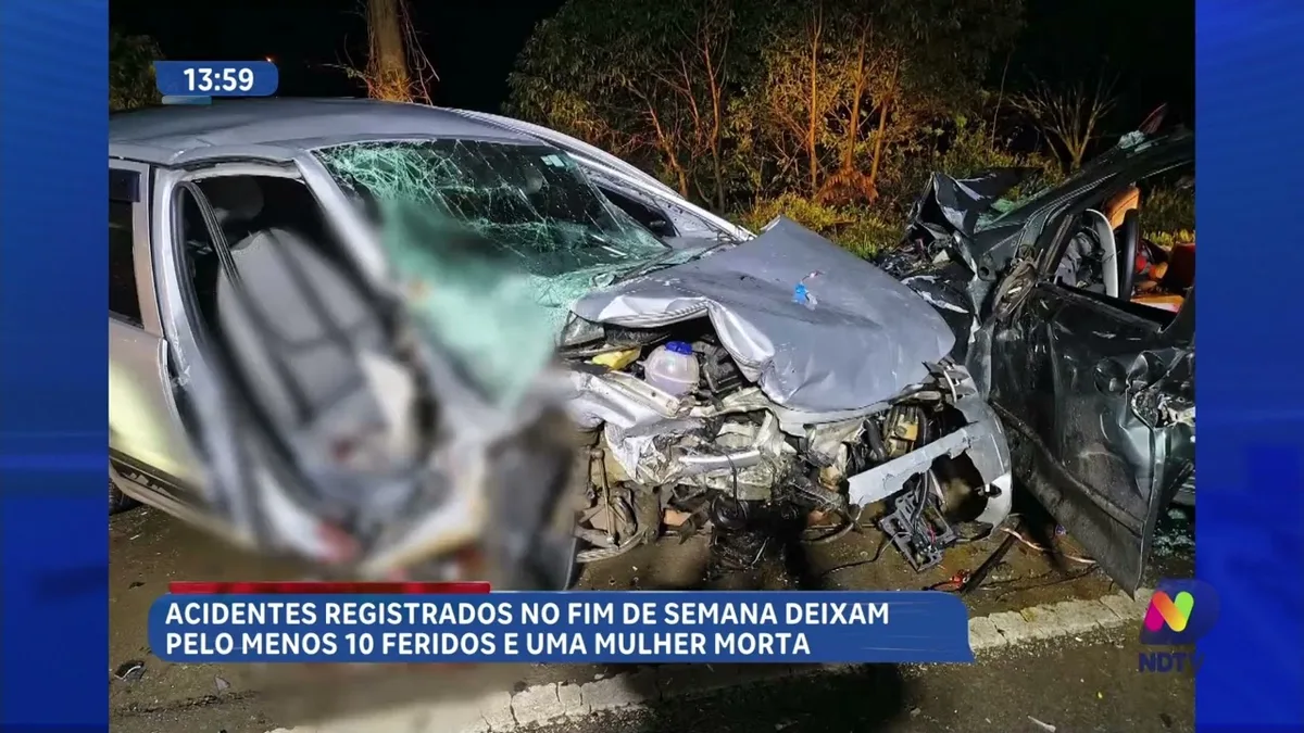 Acidentes deixam dez feridos e uma mulher morta no Oeste de SC
