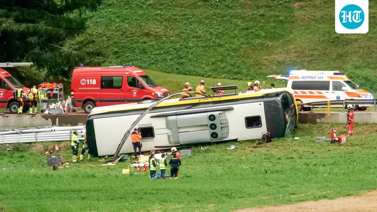 5 killed, 40 injured as Dutch tour bus crashes in Switzerland's Alpine region