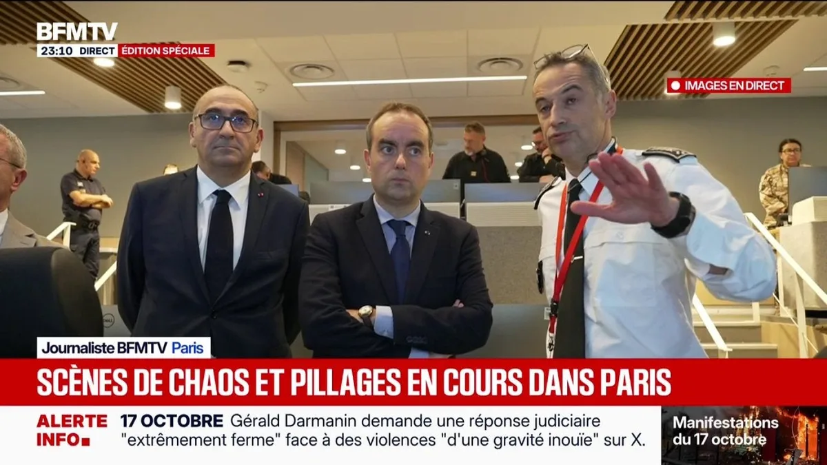 Manifestations du 17 octobre: déplacement de Sébastien Lecornu et Laurent Nuñez à la préfecture de police de Paris pour rencontrer les policiers