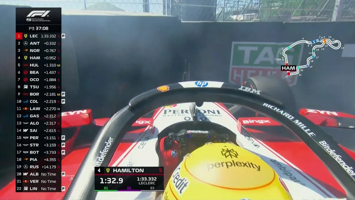 Así fue el accidente de Lewis Hamilton que obligó a detener el reloj en la FP3 del Gran Premio de España