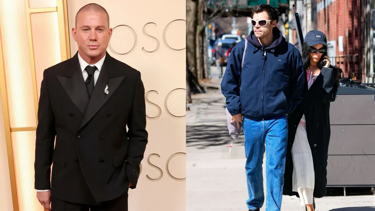 Channing Tatum se pronuncia após rumores de que teria conta fake para atacar Zoë Kravitz e o noivo, Harry Styles Channing Tatum, Zoë Kravitz e Harry Styles (Foto: Getty)