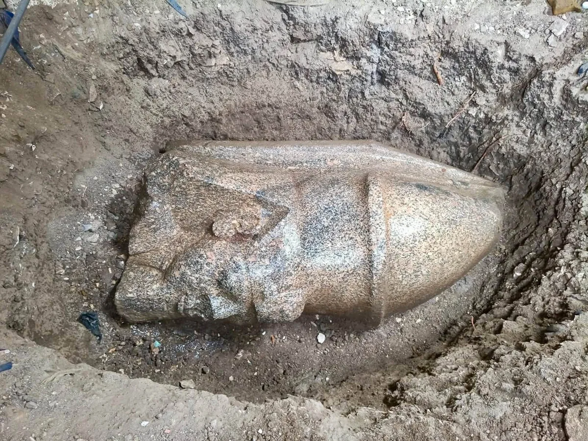 Homem encontra estátua gigante do faraó Ramsés II enquanto trabalhava no próprio terreno