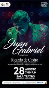Ricardo De Castro se presenta con el espectáculo «Juan Gabriel. El homenaje»