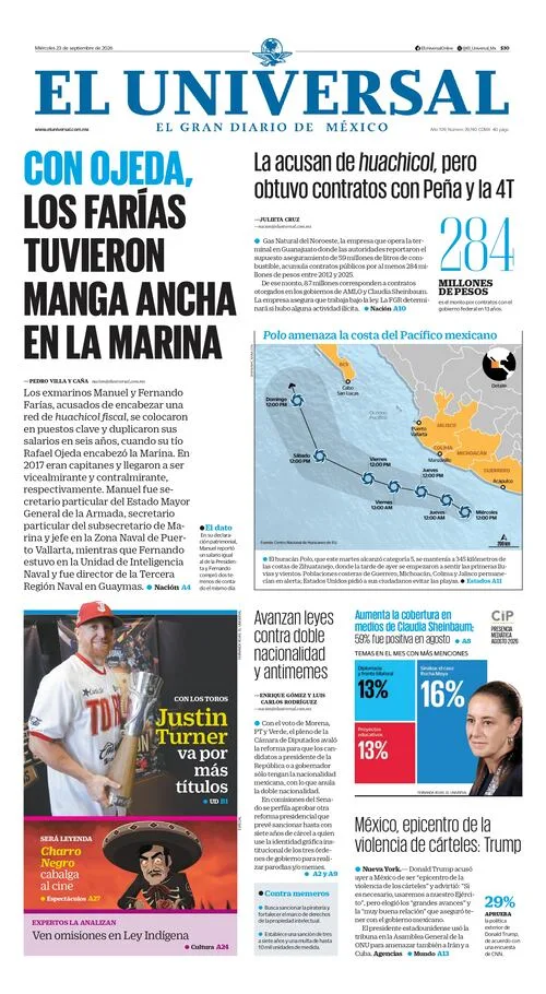 Portada impresa del 23 de septiembre de 2026