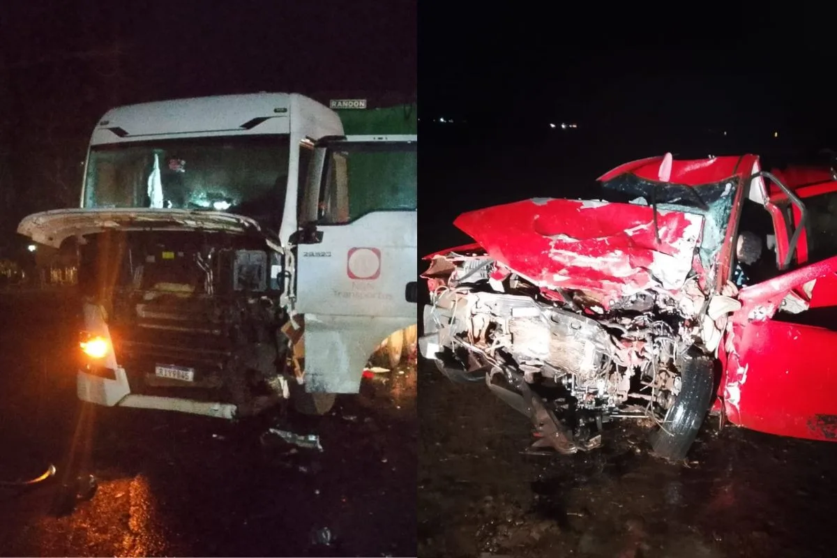 Três homens morrem após acidente grave entre carro e carreta na BR-158 em Três Lagoas