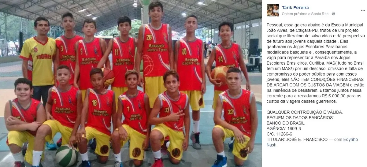 15 anos do ge PB: Phelipe Caldas relembra repercussão nacional com time de basquete de Caiçara