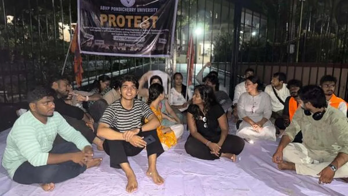 ABVP launches indefinite protest on Pondicherry University campus