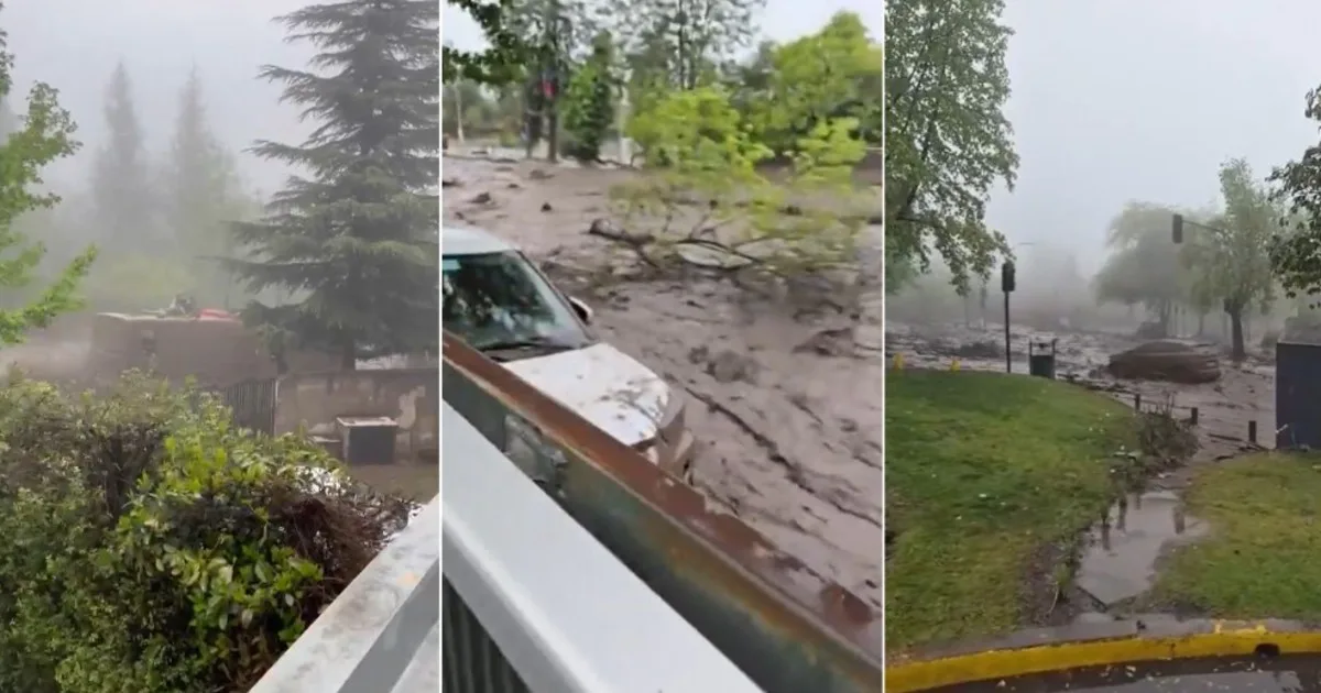 Aluvión en Santiago de Chile: las calles se convirtieron en ríos y el barro arrastró autos y colectivos