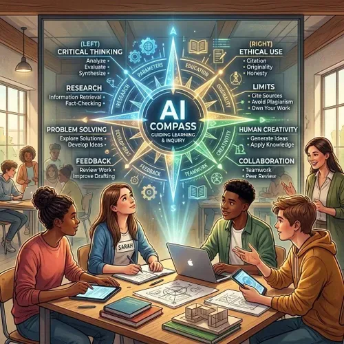 Beyond cheating: a practical AI Compass aids responsible learning