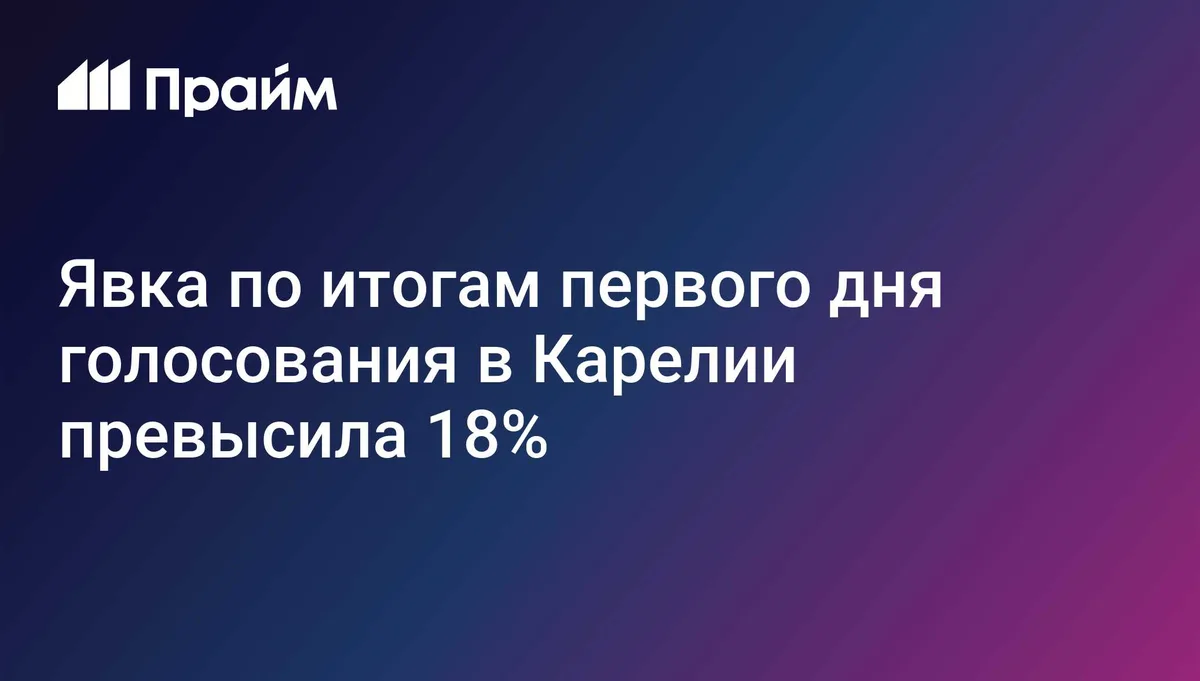 Явка по итогам первого дня голосования в Карелии превысила 18%
