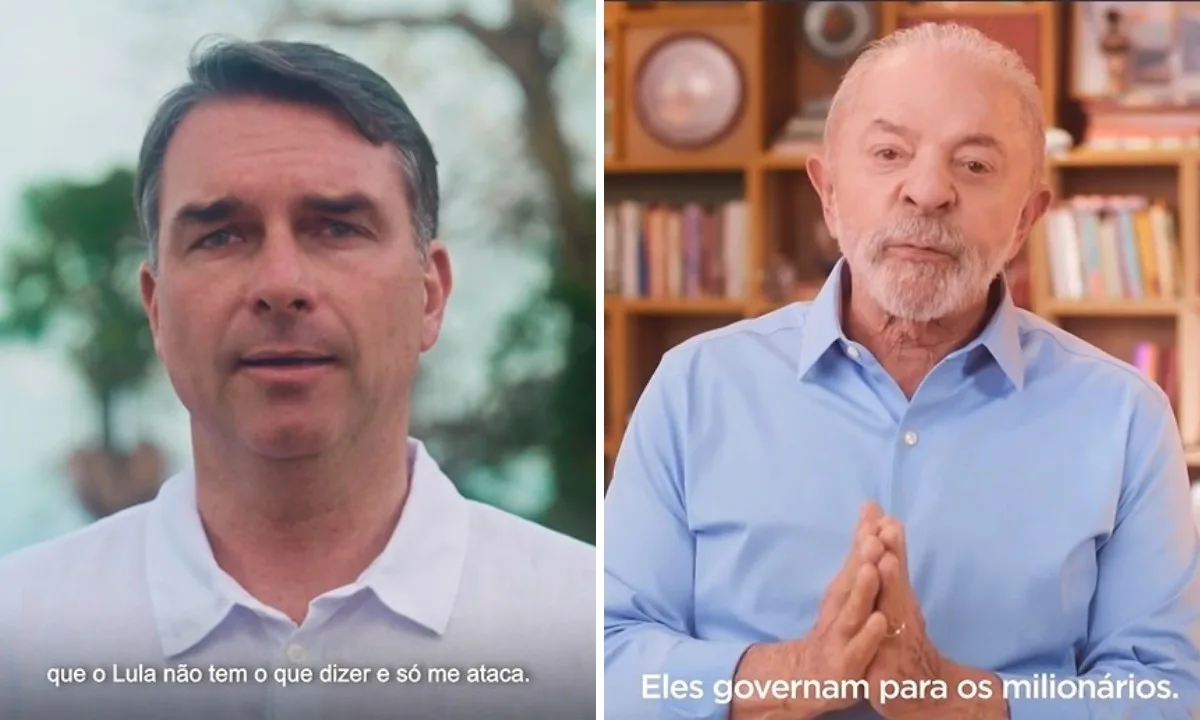Flávio Bolsonaro e Lula trocam críticas e focam em preço dos alimentos em propaganda eleitoral