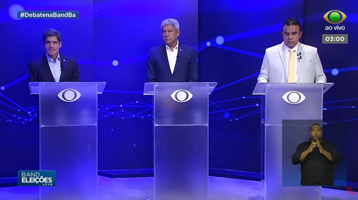 Debate entre candidatos ao governo da Bahia tem troca de críticas e embates sobre saúde, educação e segurança