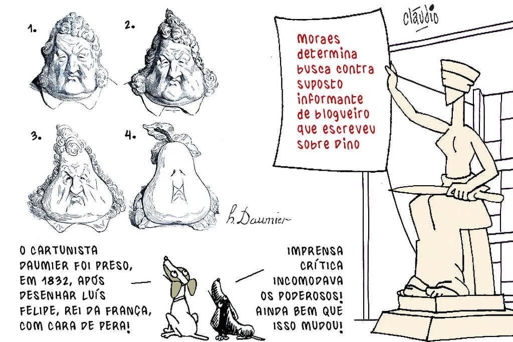 Preso após caricaturar o rei com cara de pera