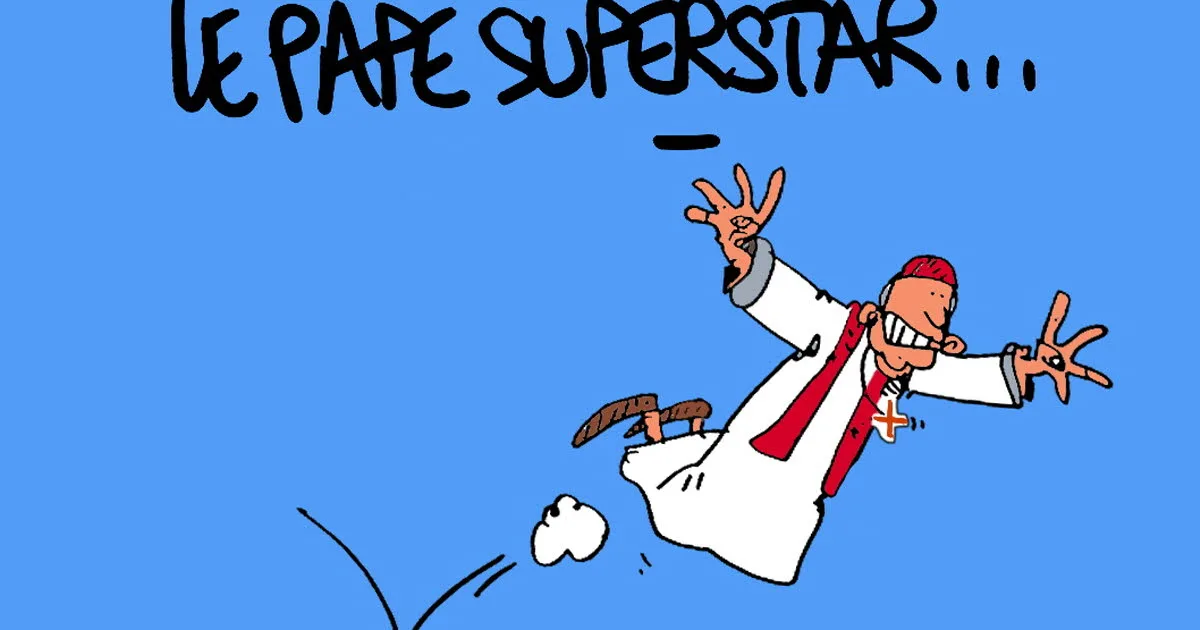 Humour. Le dessin du 15 août : au Stade de France, le pape superstar...