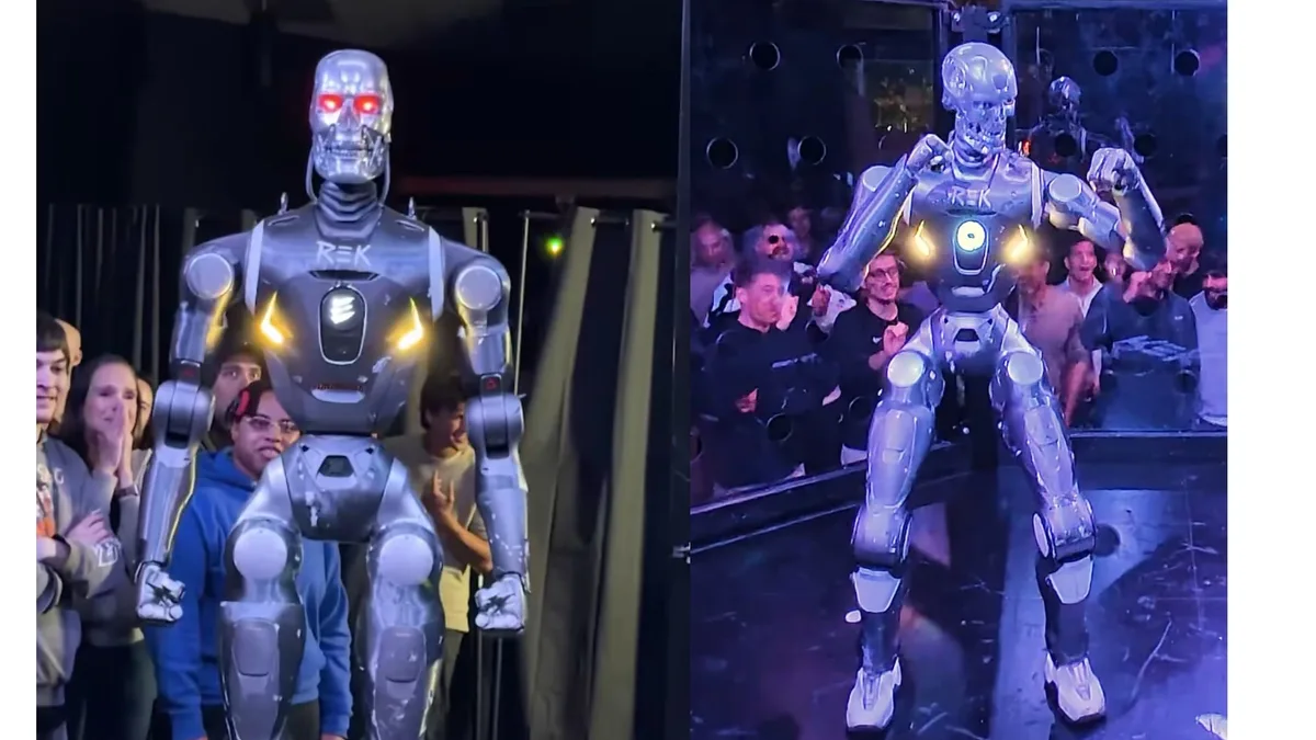 Terminator en la vida real: influencer enfrenta robot humanoide y termina en el suelo tras ser golpeado