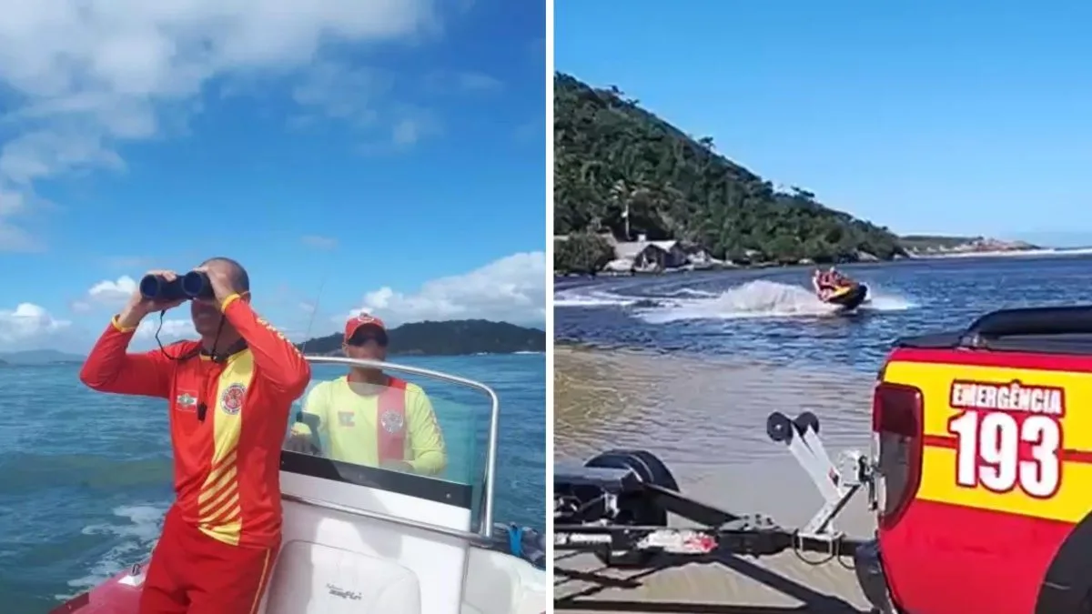 Pescador cai, é levado por correnteza e é salvo após passar 25 minutos na água em praia da Grande Florianópolis