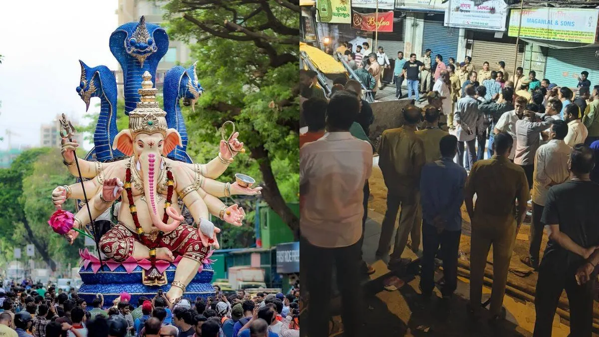 Ganpati idol falls during procession in Mumbai; 2 dead, 5 injured