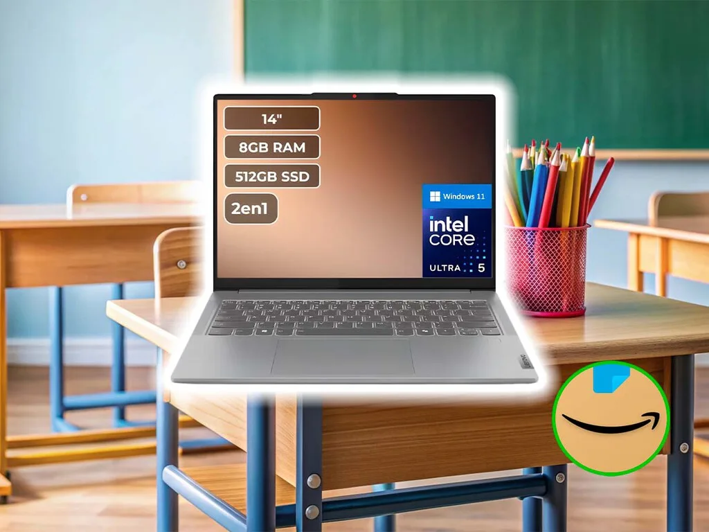 Laptop 4 en 1 con 8 GB de RAM y procesador con IA. Tiene su mejor precio en meses