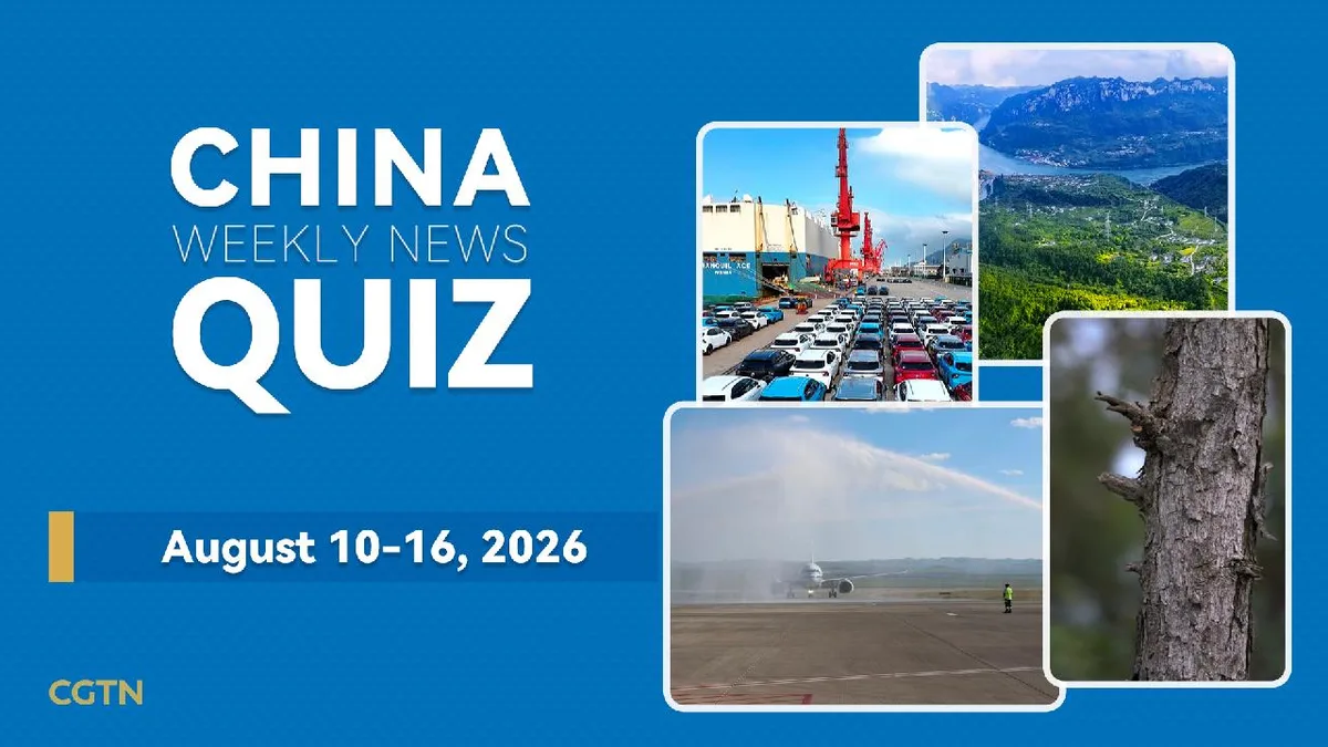 China Weekly News Quiz: August 10-16, 2026