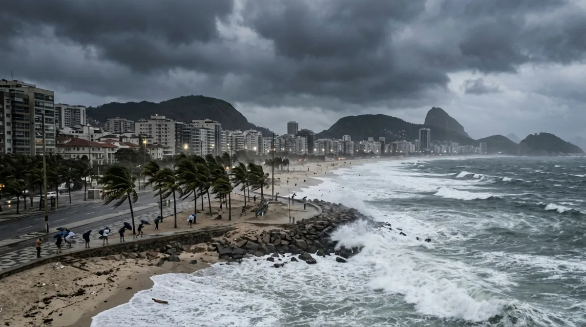 Cariocas e paulistas devem se prepara para forte vendaval com ventos de até 100 km/h nesta 6°feira, 21, alerta o Inmet
