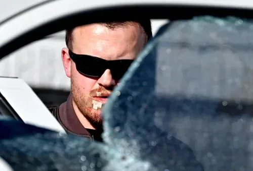 Ian Cameron and Nicholas Gotsell testify about alleged brick attack in court