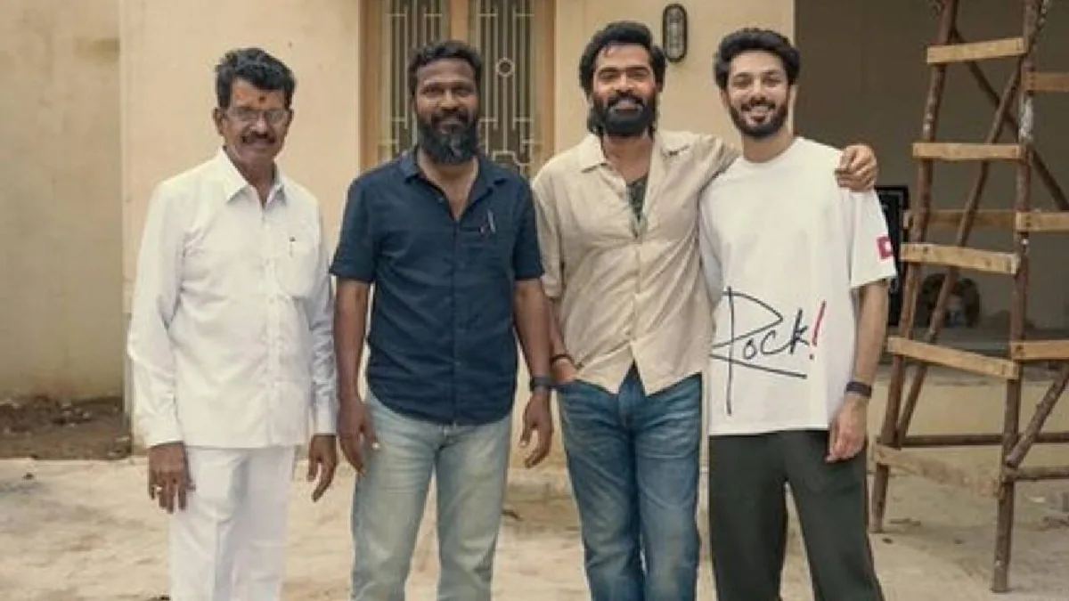 Anirudh Ravichander pays surprise visit to Silambarasan’s ‘Arasan’ sets