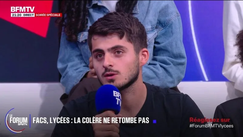 FORUM BFMTV - Mouvement lycéen: "Tant qu'il n'y aura pas des milliards qui seront investis dans l'éducation, on ne s'arrêtera pas", annonce Alexis Durey, militant au Poing levé et à Révolution Permanente
