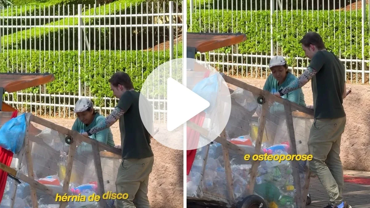 ‘Às vezes dá R$ 15’: catadora de SC que criou 4 filhos nas ruas há 40 anos emociona ao revelar rotina e dores com hérnia de disco