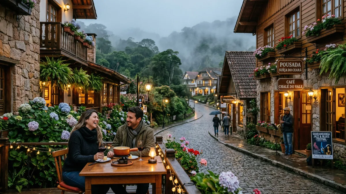 Pequena cidade nordestina a 865 metros de altitude pode registrar 12 °C no inverno e surpreende com Mata Atlântica, flores e clima de serra perto do litoral