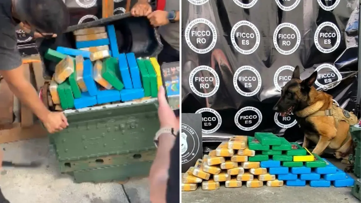 Dupla é presa na Serra com mais de 41 kg de cocaína em motor de caminhão